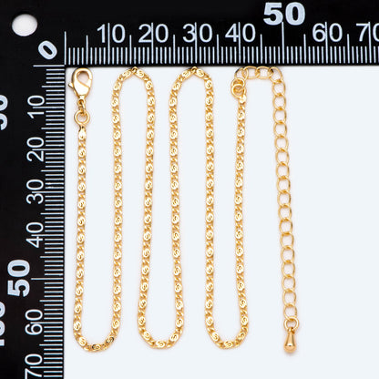 Flat Bar Chain Necklaces 1.8mm, Finished Dainty Necklace with Extender Chain, Ready to Wear 16-20 Inch Adjustable (#LK-472)