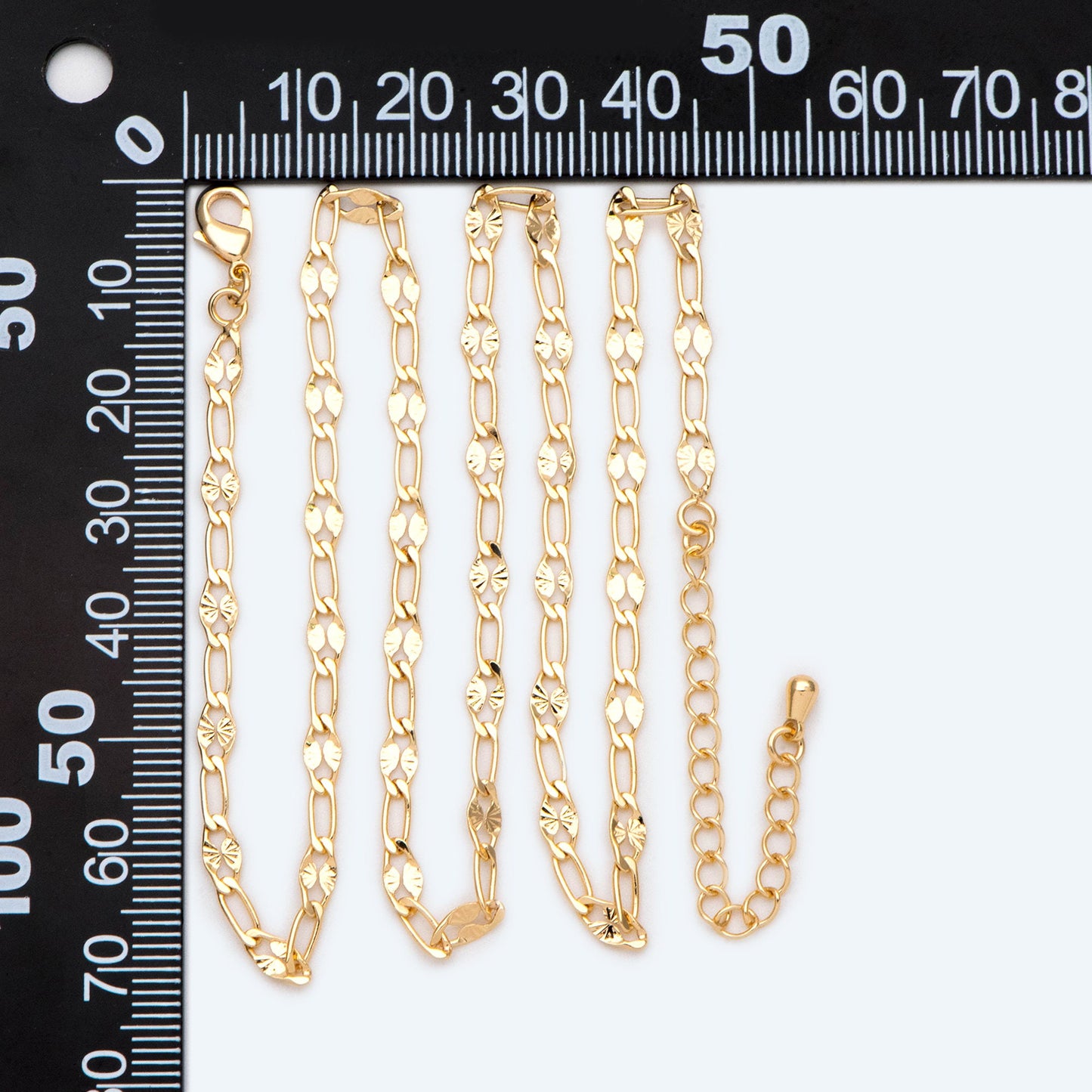 Flat Chain Necklaces 3.6mm Wide, Finished Necklace with Extender Chain, Ready to Wear, 18-21 Inch Adjustable (#LK-474)