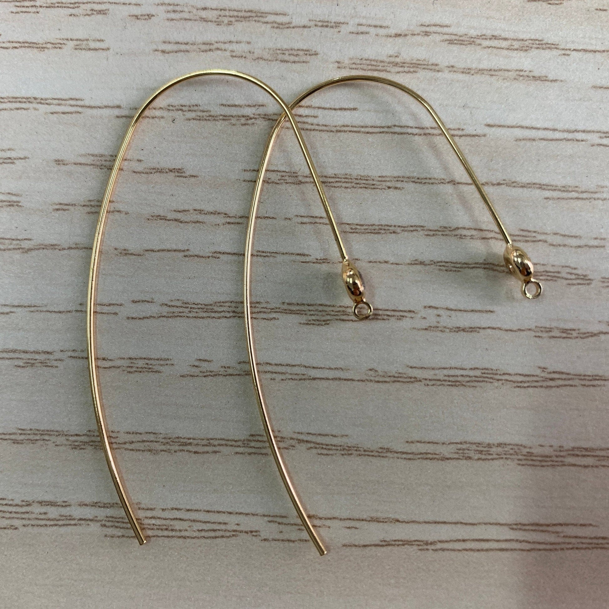 10pcs CZ pave Gold Ear Hooks 47x32mm, Simple Earwires, Wholesale Earring Components (GB-1000)