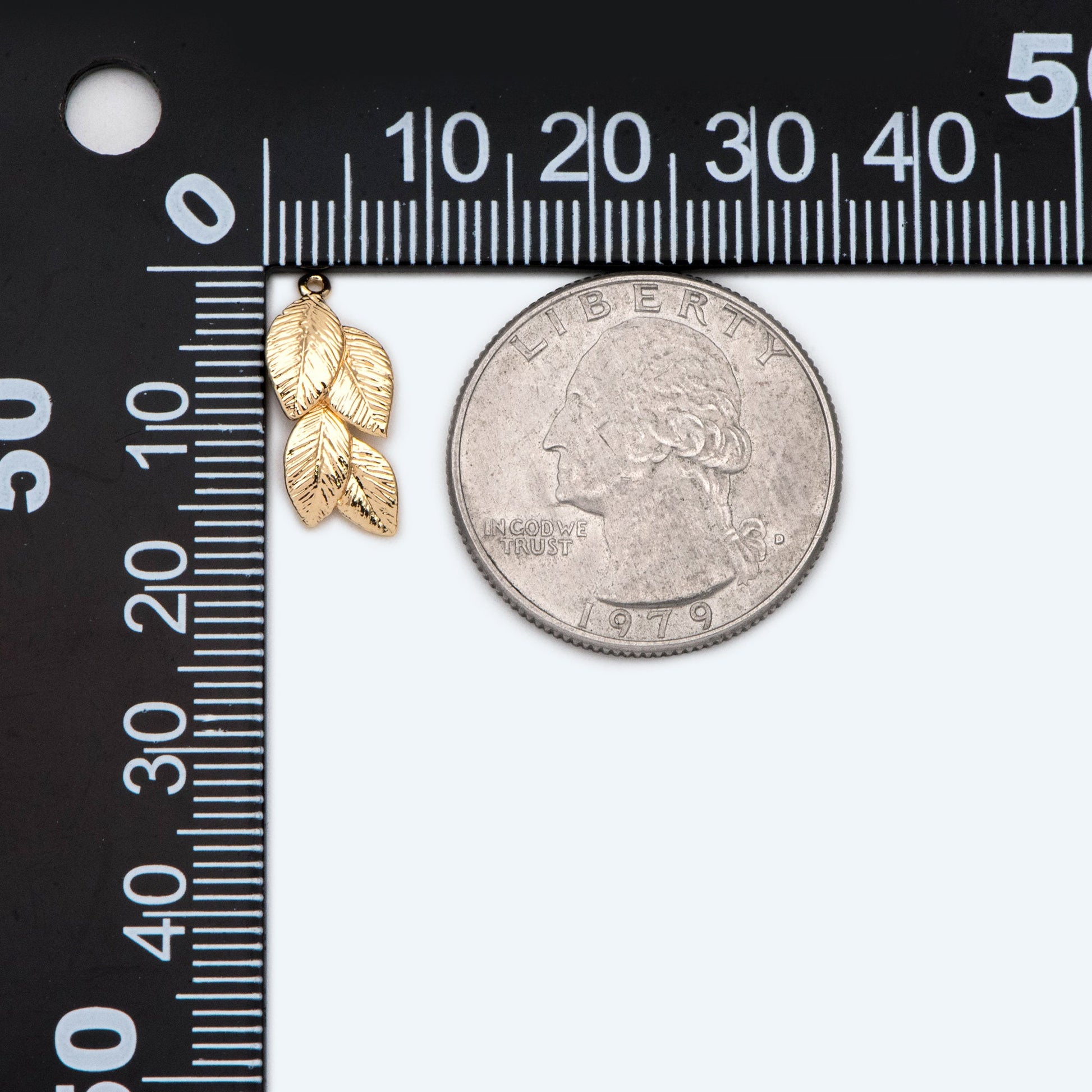 10pcs Gold Plated Leaf Charm: Jewelry Making Pendant Supplies (GB-214-H)