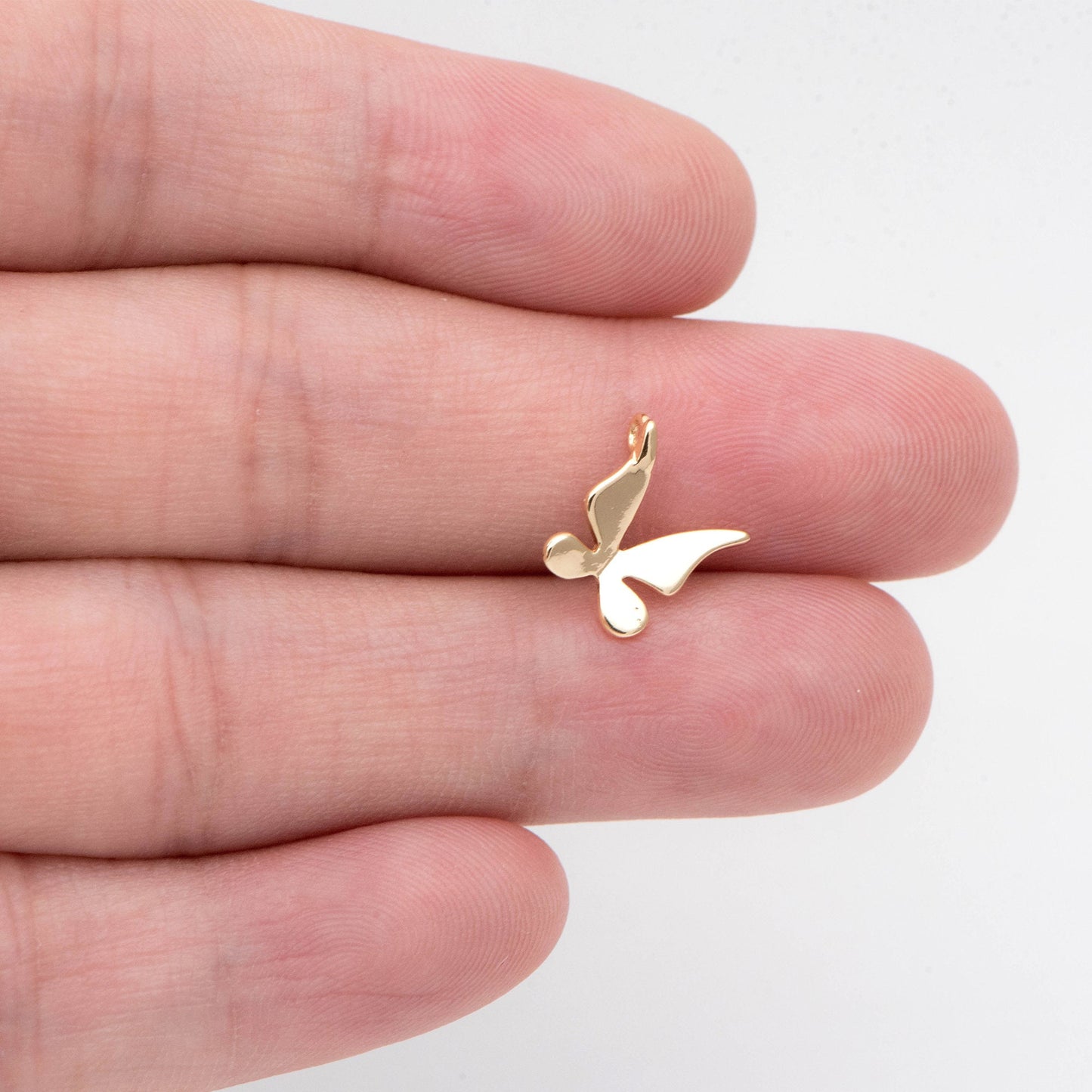 10pcs Tiny Gold Butterfly Charms Pendants 13x12mm, Jewelry Findings, Wholesale Supplies (GB-2255)