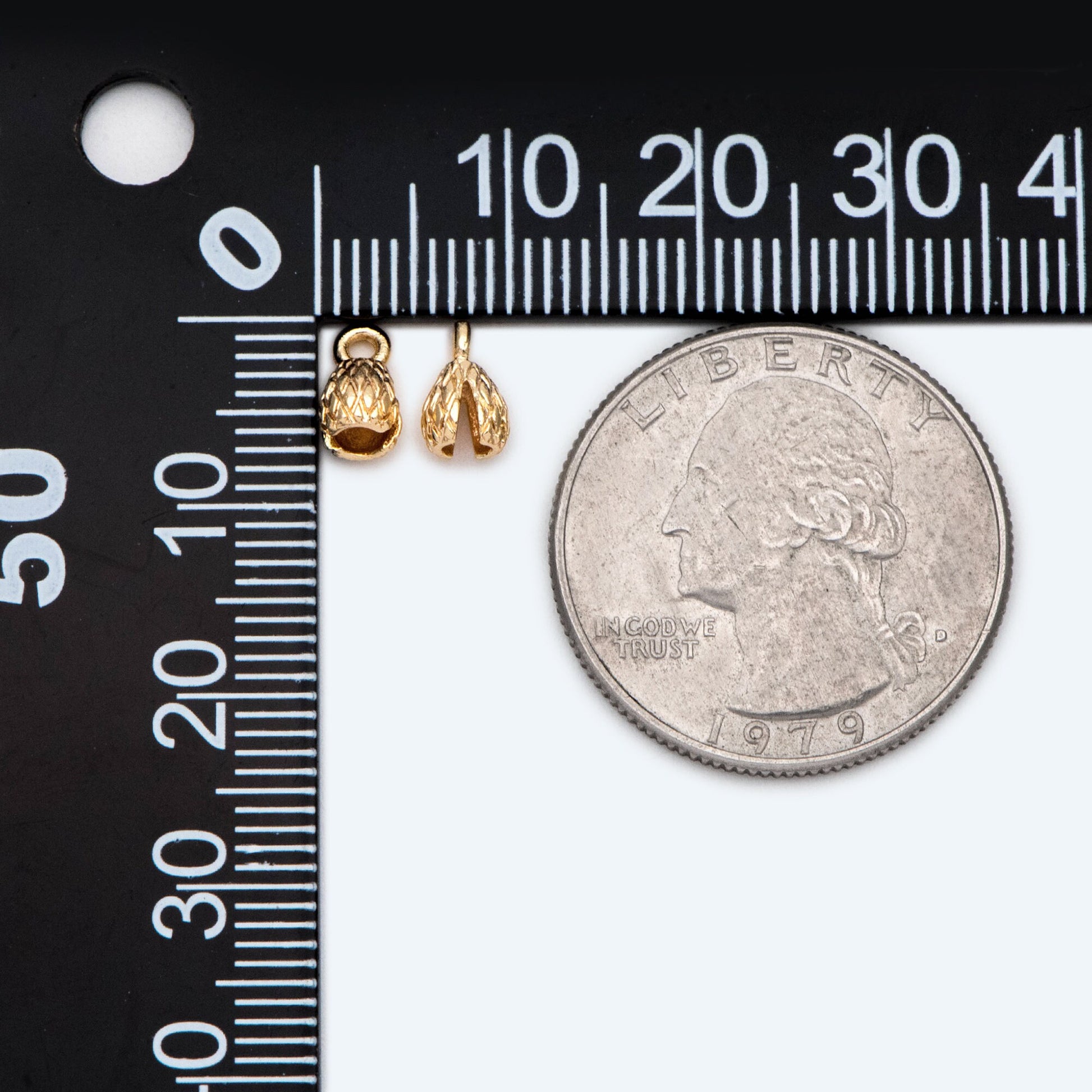 10pcs Flower Crimp Ends, Cord Ends, Clam Bead Tip, Chain Crimps, Flower Bud End (GB-2256)