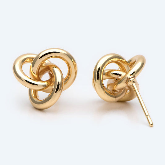 10pcs Gold/ Silver Knot Earrings, Minimalist Earrings, Flower Earrings (GB-2260)