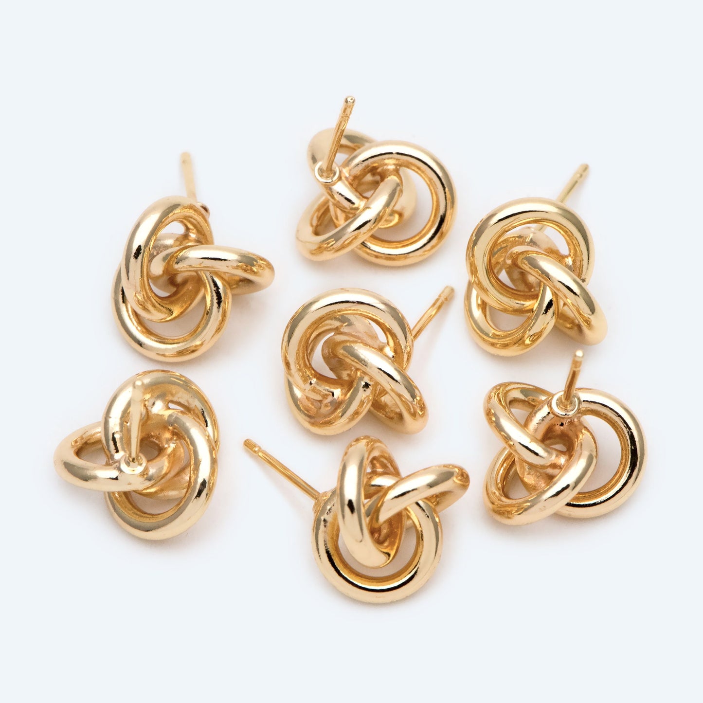 10pcs Gold/ Silver Knot Earrings, Minimalist Earrings, Flower Earrings (GB-2260)