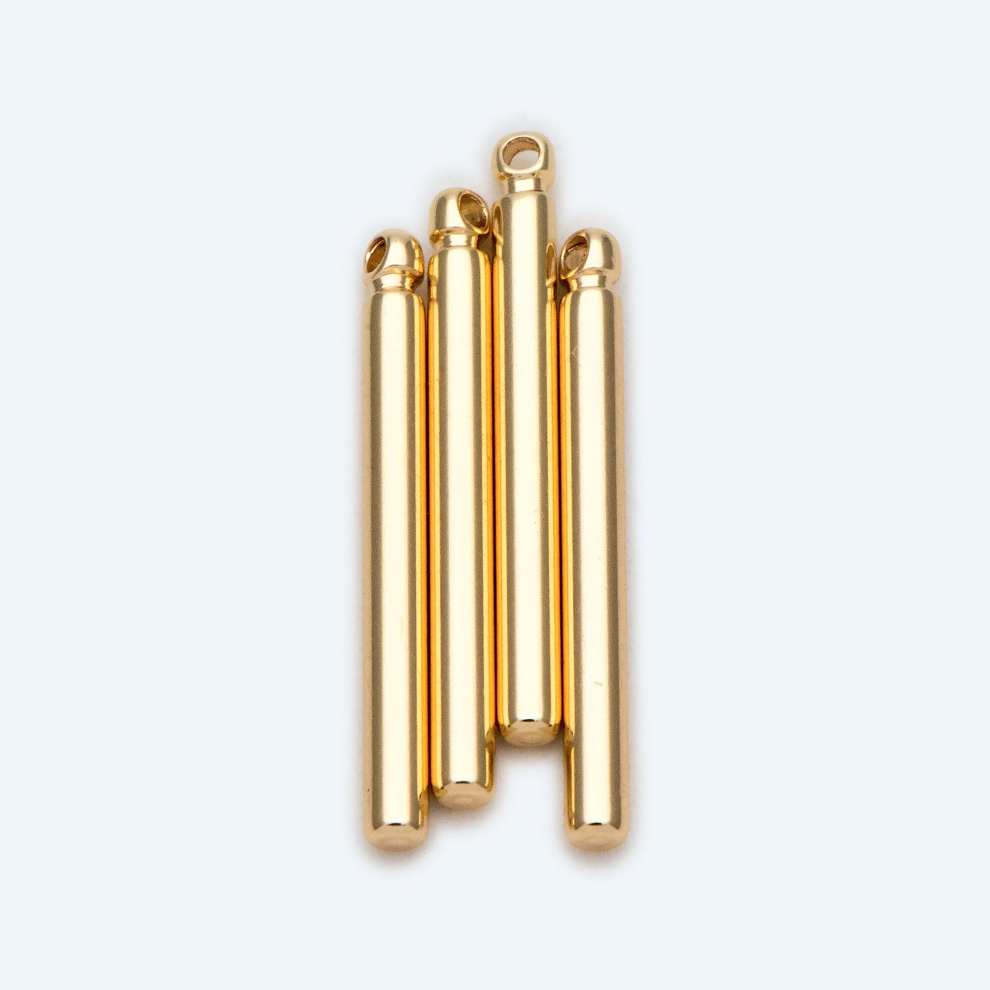 10pcs Gold/ Silver/ Rose Gold Tube Charms 20x2mm, Gold/ Rhodium/ Rose Gold plated Brass Bar Stick Pendants (GB-270)
