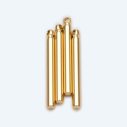 10pcs Gold/ Silver/ Rose Gold Tube Charms 20x2mm, Gold/ Rhodium/ Rose Gold plated Brass Bar Stick Pendants (GB-270)