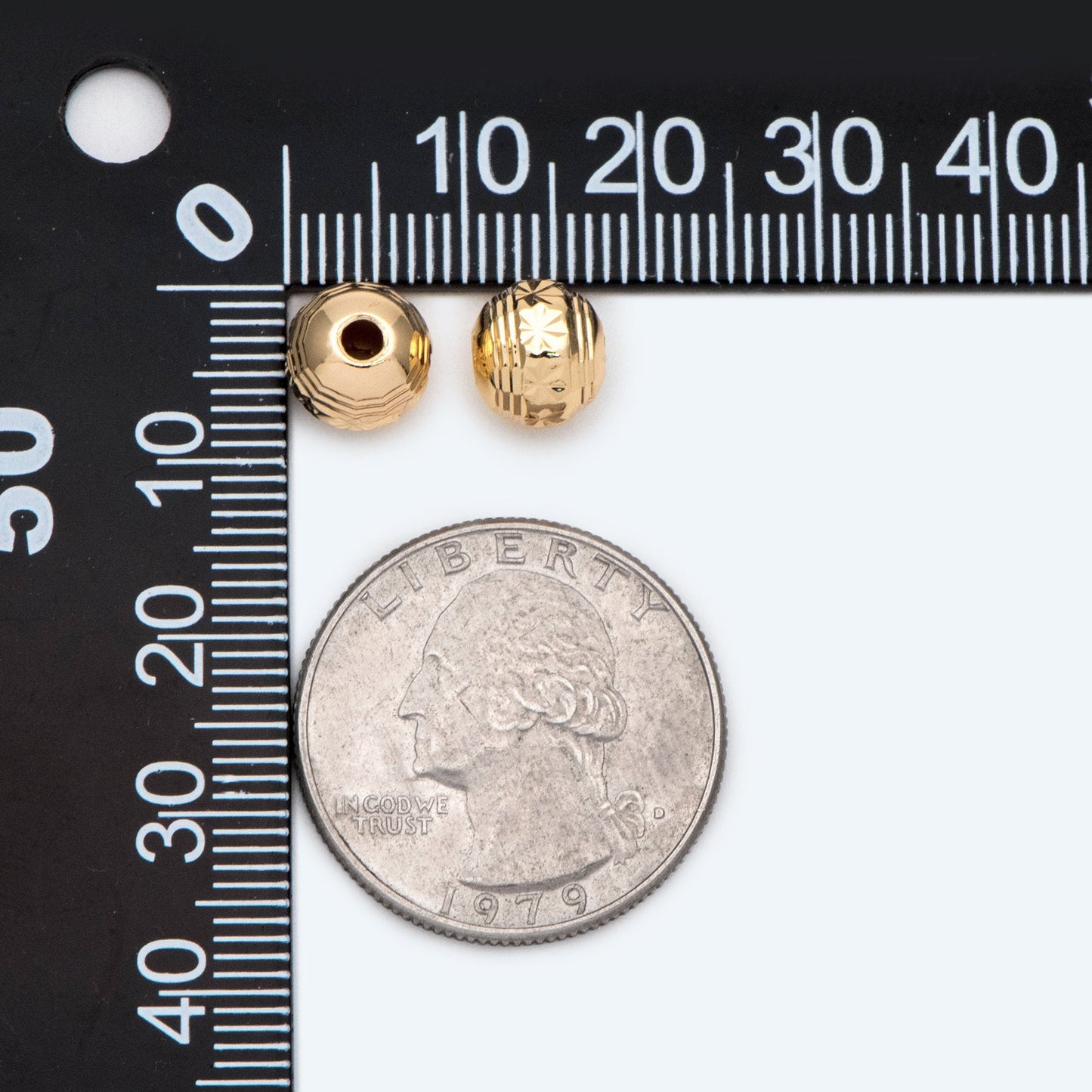 10pcs Gold Round Spacer Beads, 8mm, Jewelry Making, Diy Material, Jewelry Supplies (GB-2213)