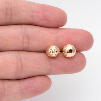 10pcs Gold Round Spacer Beads, 8mm, Jewelry Making, Diy Material, Jewelry Supplies (GB-2213)