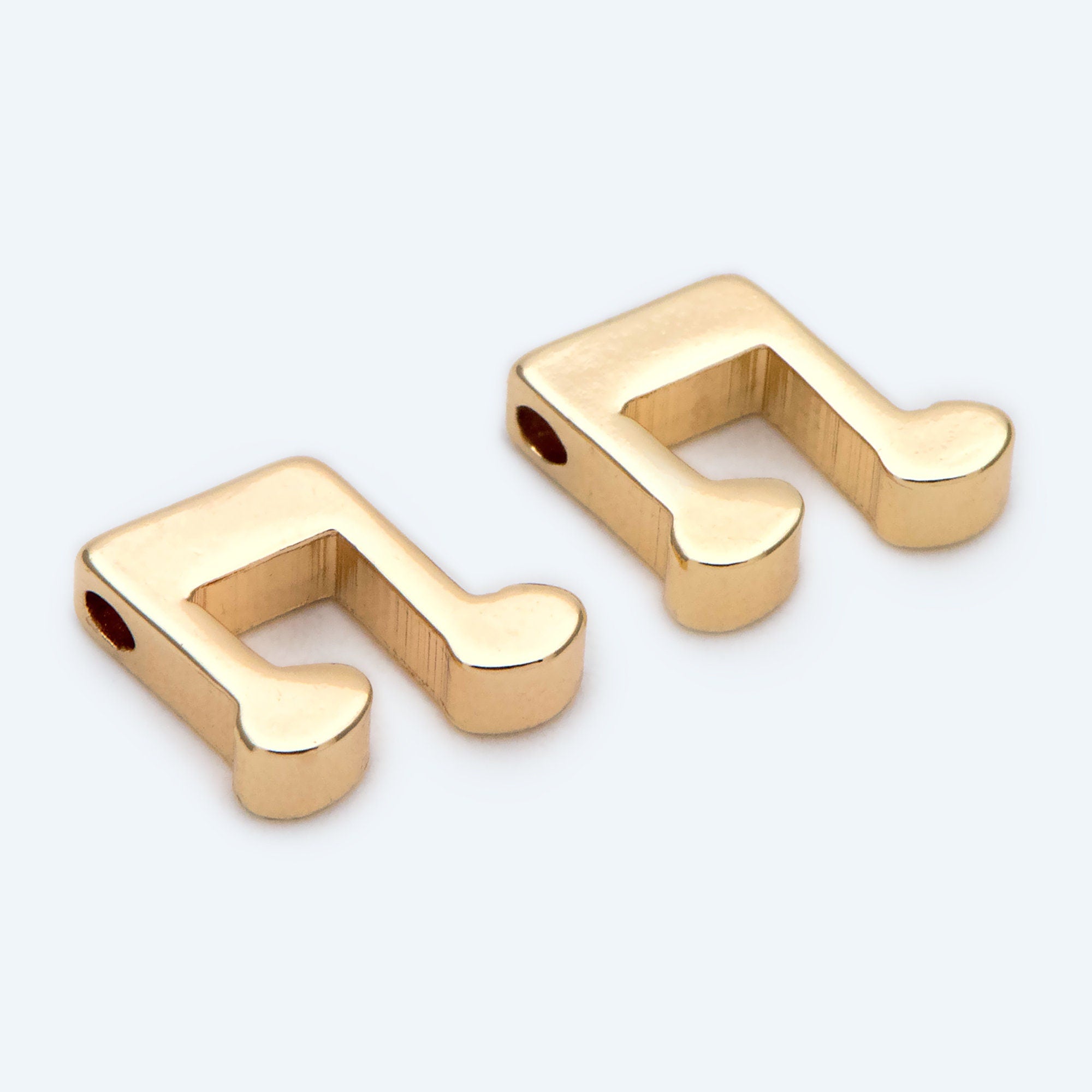 10pcs Gold plated Brass Music Note Spacer Beads, Jewelry Making, Diy Material, Jewelry Supplies (GB-2215)