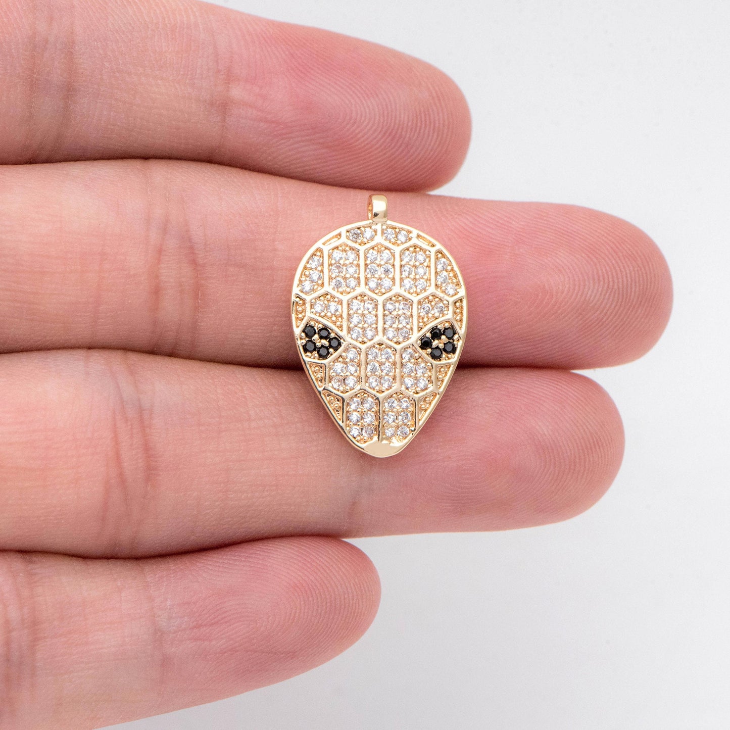 4pcs CZ Pave Gold ET Charm, Jewelry Making, Diy Material, Jewelry Supplies (GB-2278)