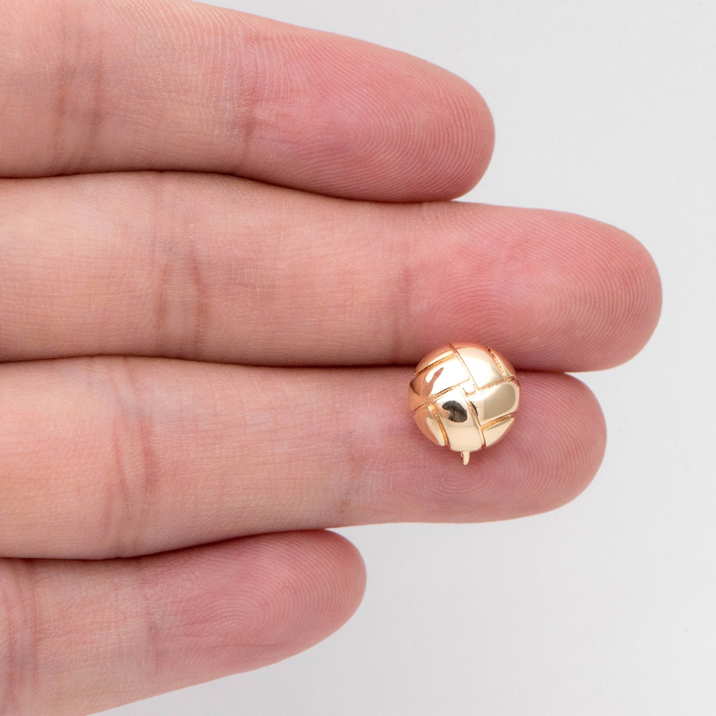 10pcs Gold Round Earring with Loop, 18K Gold plated Brass, Geometric Stud Earring Components (GB-2286)