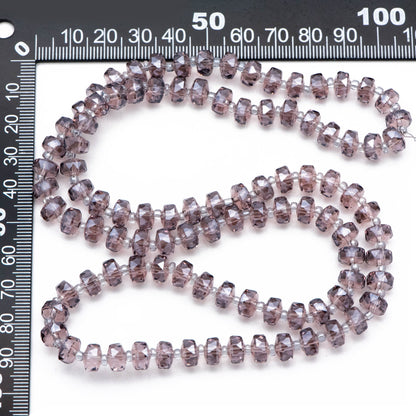 Faceted Crystal Rondelle Beads 8x5mm, Sparkly Glass Spacer Beads 5 Colors -(TS-88)/ 100 beads