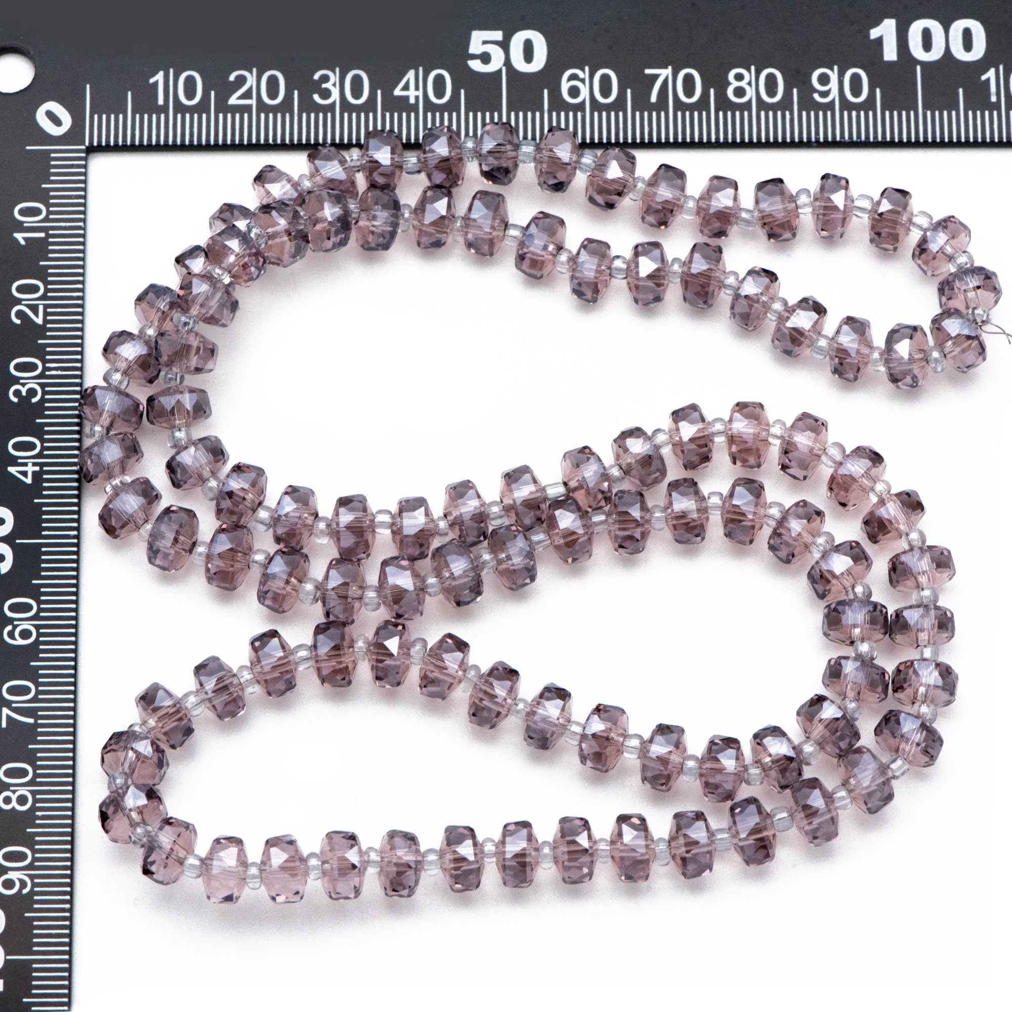 Faceted Crystal Rondelle Beads 8x5mm, Sparkly Glass Spacer Beads 5 Colors -(TS-88)/ 95 beads