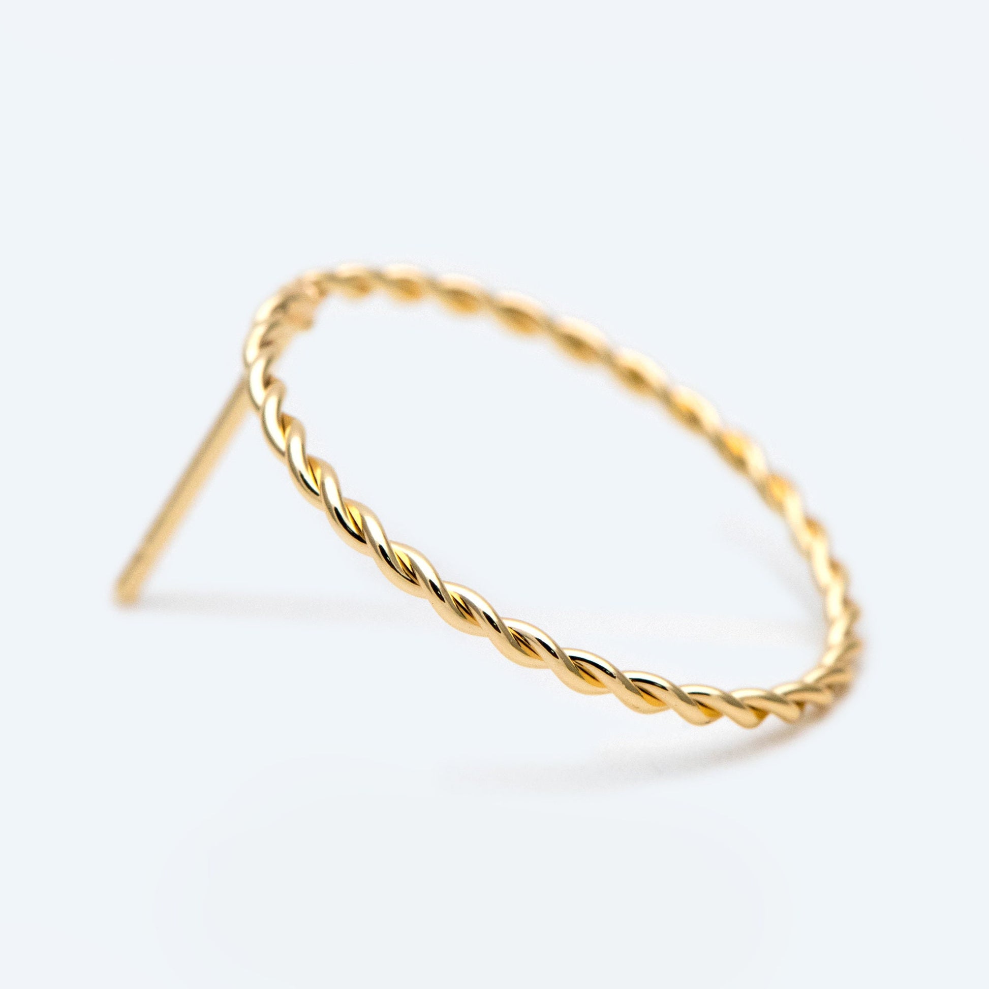 10pcs Circle Ear Posts 20mm, Gold / Rhodium Plated Brass, Geometric Ring Stud Earrings (#GB-2248)