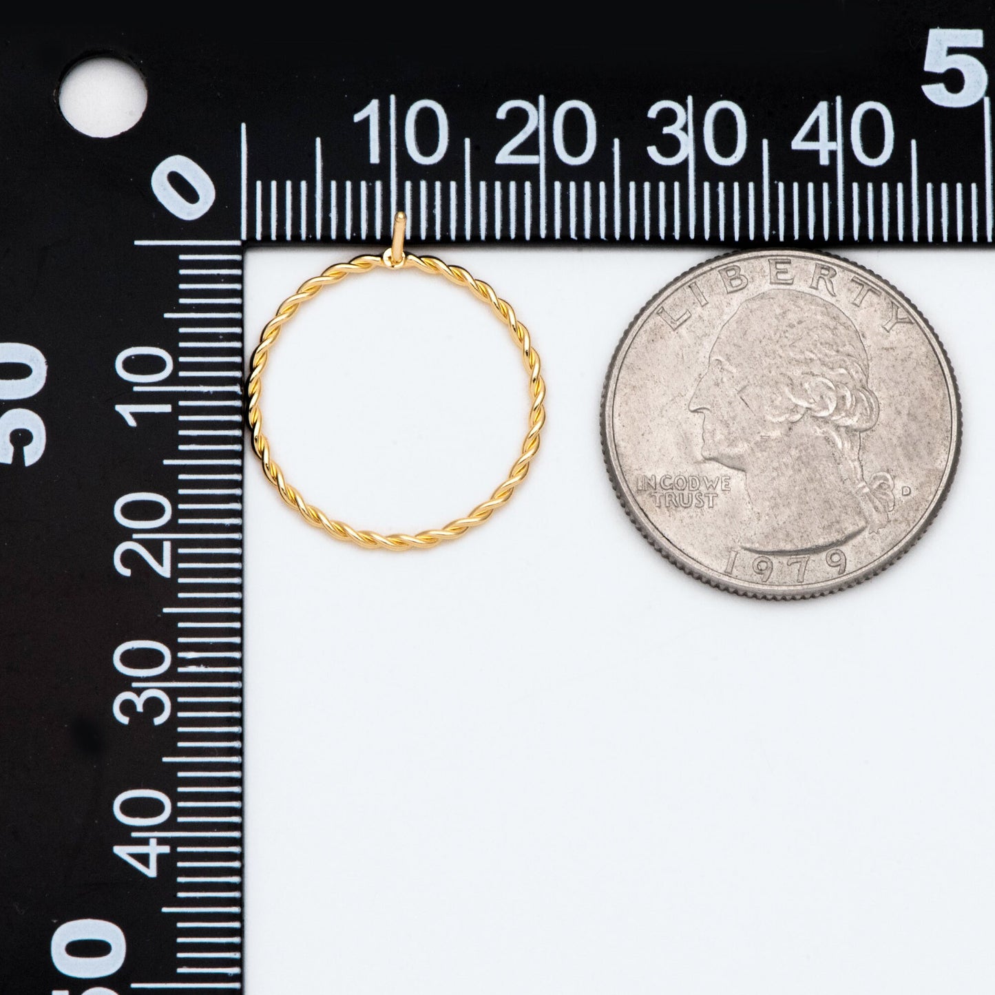 10pcs Circle Ear Posts 20mm, Gold / Rhodium Plated Brass, Geometric Ring Stud Earrings (#GB-2248)