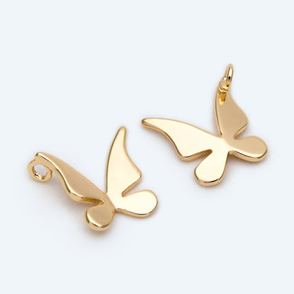 10pcs Tiny Gold Butterfly Charms Pendants 13x12mm, Jewelry Findings, Wholesale Supplies (GB-2255)