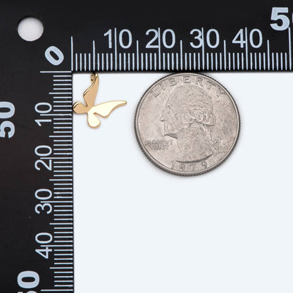 10pcs Tiny Gold Butterfly Charms Pendants 13x12mm, Jewelry Findings, Wholesale Supplies (GB-2255)