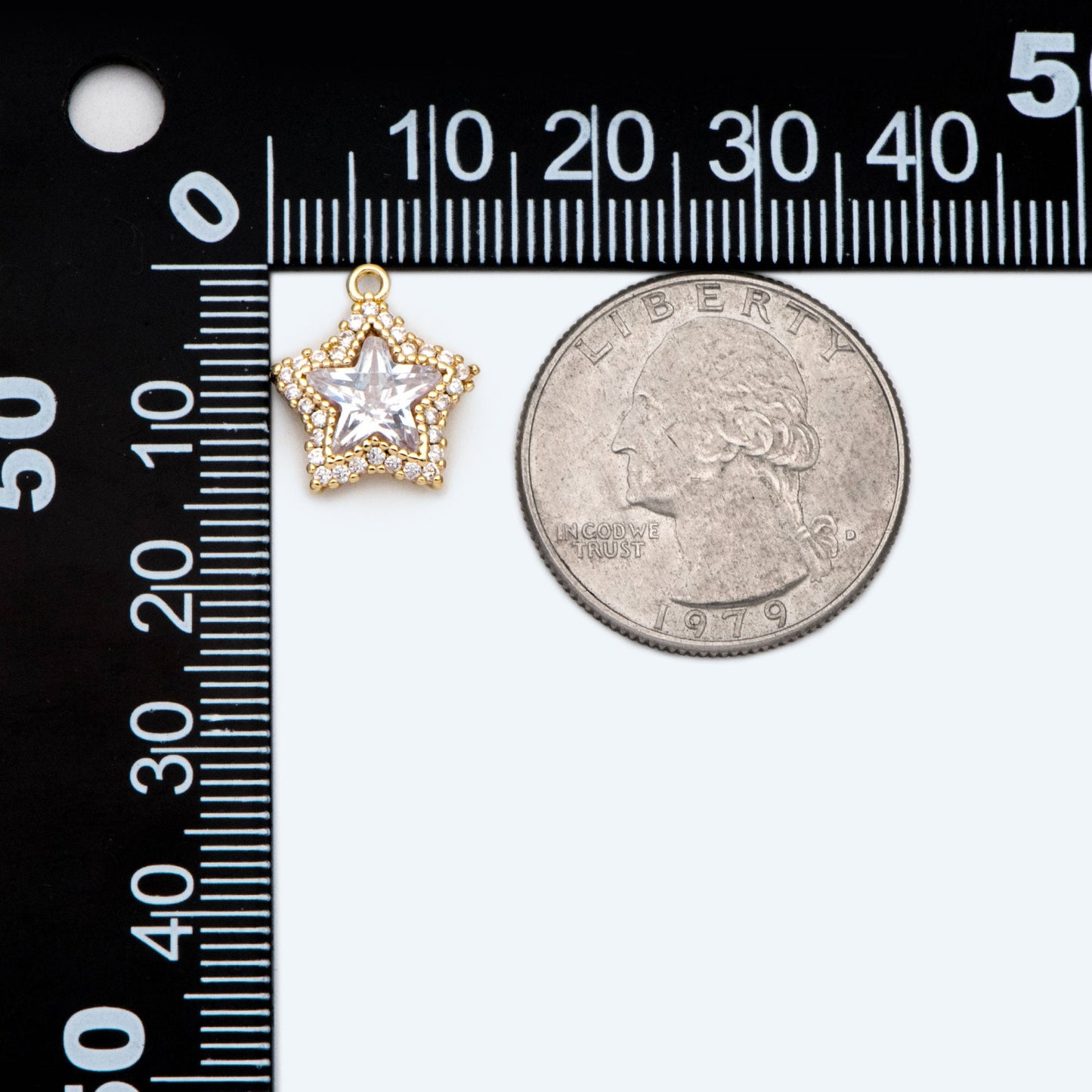 10pcs CZ pave Star Charms 14x13mm, Gold Star Pendants for Necklace/ Earrings, Jewelry Making Supplies, DIY Material Wholesale (GB-162-J)