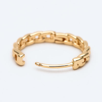 4pcs Gold Hoop Earrings, 16mm, Gold Huggie Earrings, Gold Chain Earrings (GB-3020-D)