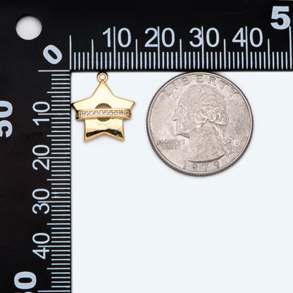 4pcs CZ pave Star Charms, Gold Star Pendants for Necklace/ Earrings, Jewelry Making Supplies, DIY Material Wholesale (GB-2900-J)