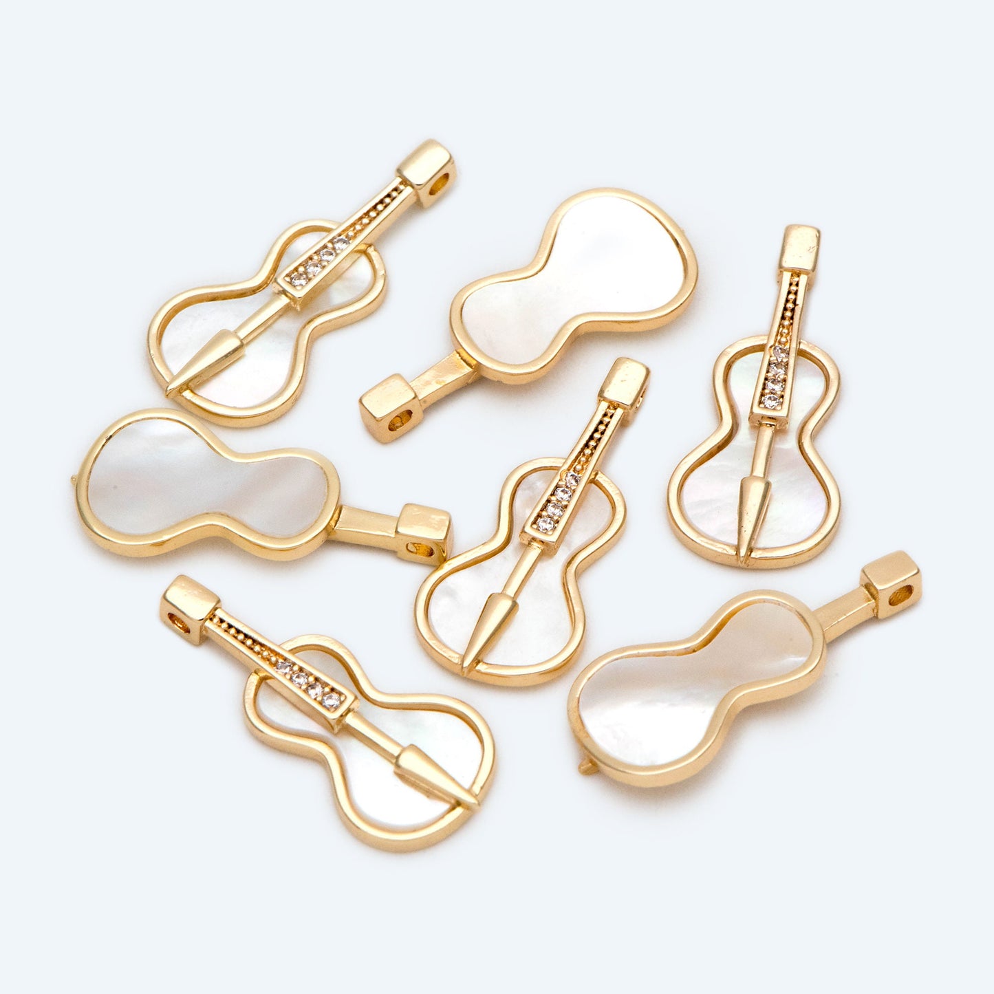 4 pieces Gold plated Violoncello Charms, Viola Musical Instrument Pendants (GB-2368)