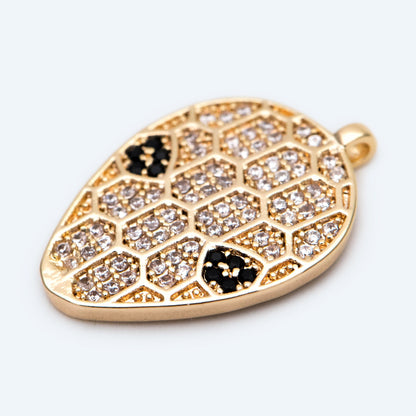 4pcs CZ Pave Gold ET Charm, Jewelry Making, Diy Material, Jewelry Supplies (GB-2278)