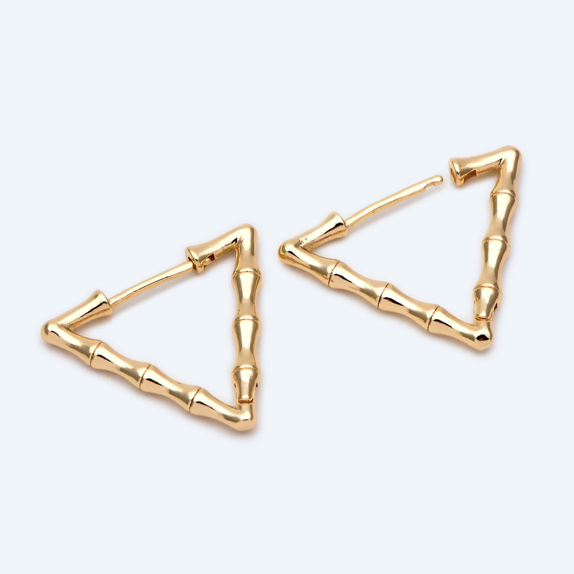 4pcs Gold Triangle Earrings 25mm, Geometric Leverback Earring Components (GB-2334)