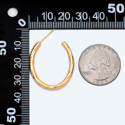 4pcs Gold Oval Earrings, Geometric earring posts, Jewelry Supplies (GB-2338)