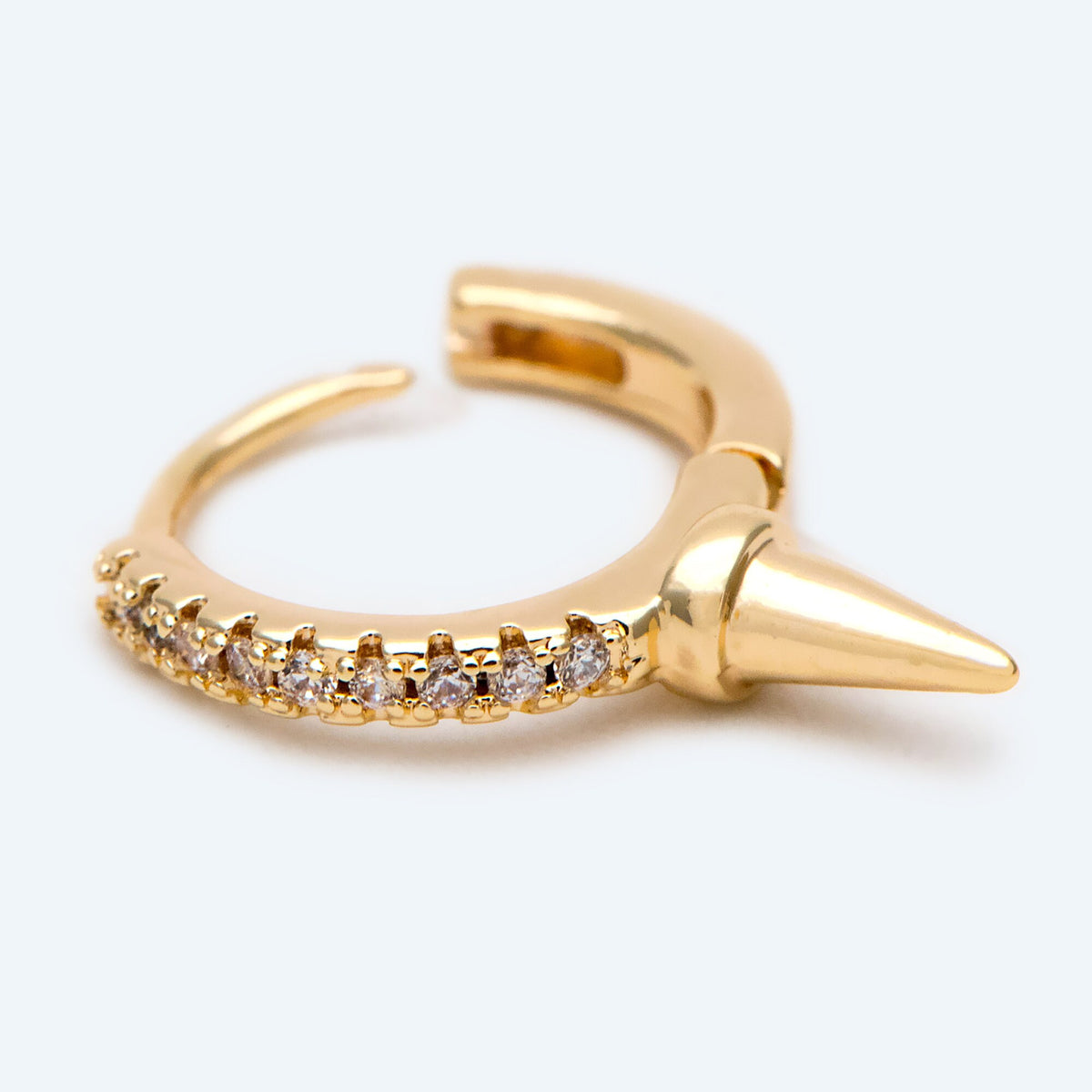 4pcs Gold Spiky Earrings, Spike Hoop Earrings 13x18mm, Dainty Huggie Earrings (GB-2292-B)