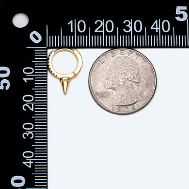 4pcs Gold Spiky Earrings, Spike Hoop Earrings 13x18mm, Dainty Huggie Earrings (GB-2355)