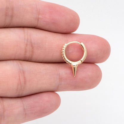 4pcs Gold Spiky Earrings, Spike Hoop Earrings 13x18mm, Dainty Huggie Earrings (GB-2355)