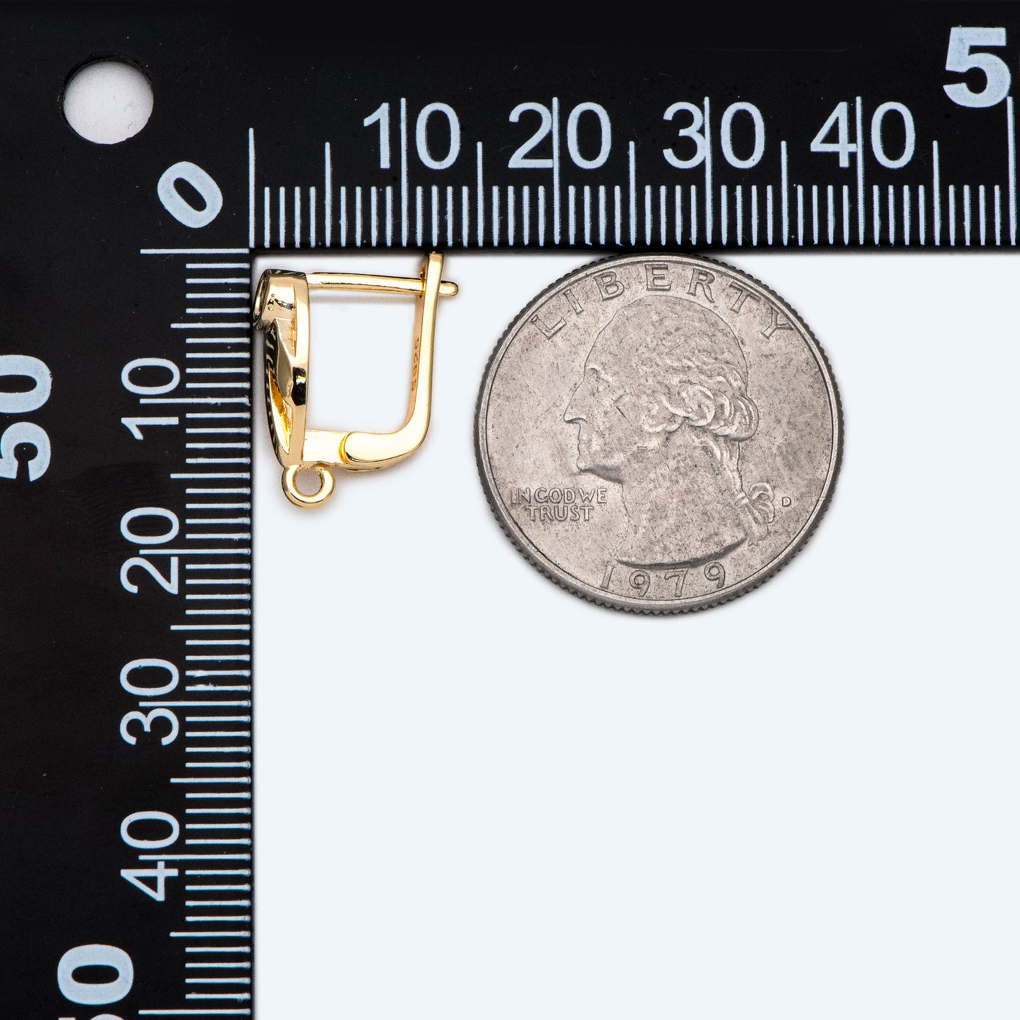 4pcs CZ Pave Gold Click-in Style Leverback Earring, Earring Findings (GB-3904-C)