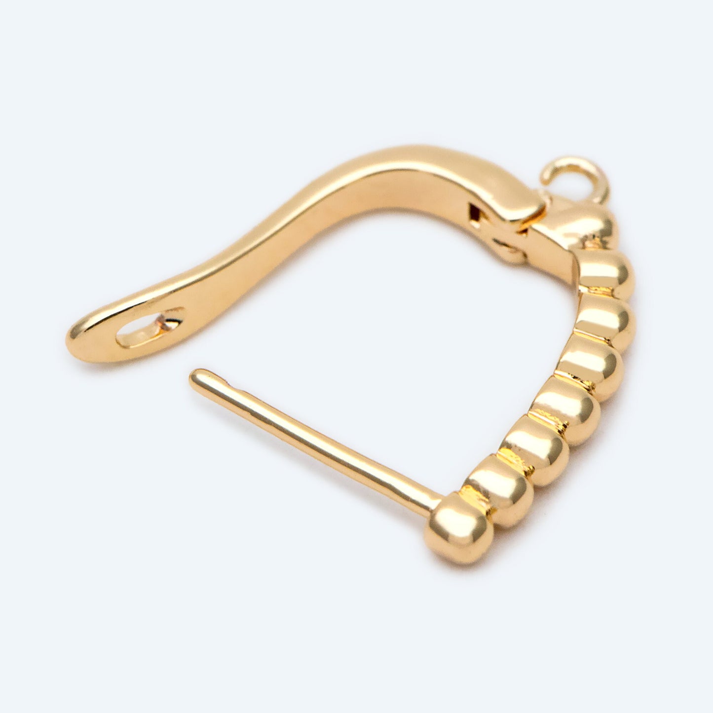 10pcs Gold Beaded Click-in Style Leverback Earring, Earring Finding Wholesale (GB-848-C)