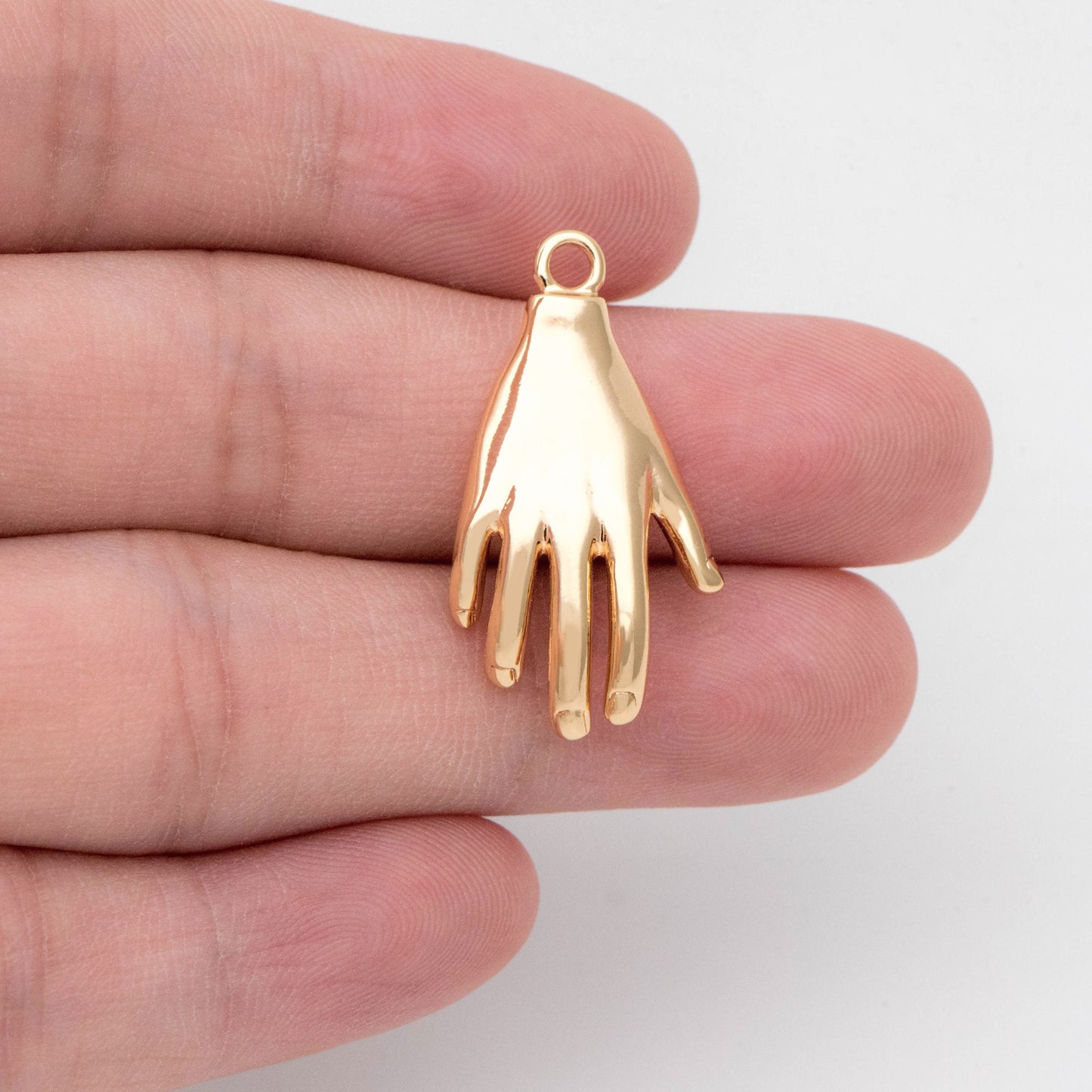 4pcs Gold plated Brass Hand Charm, Hand Pendants, Earring Findings, Jewelry Making, Diy Material, Jewelry Supplies (GB-4156-D)