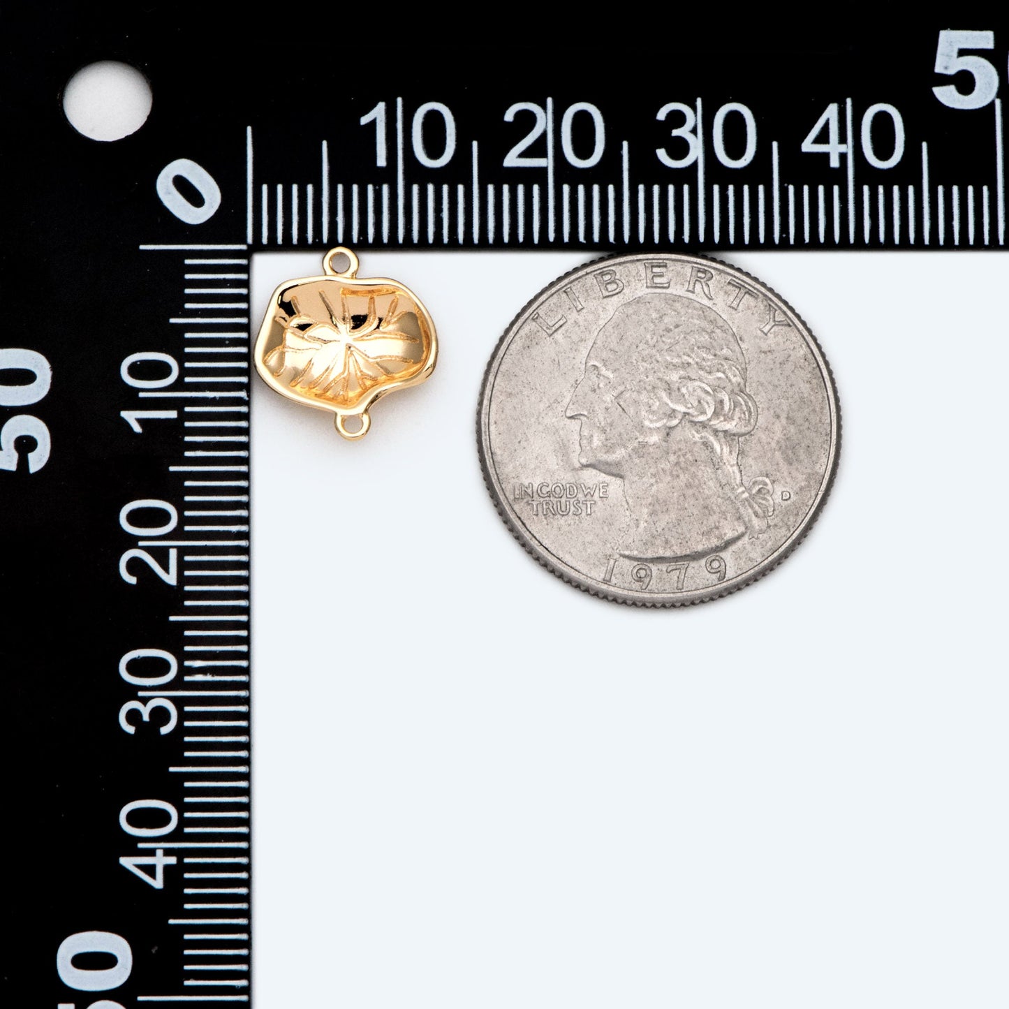 10pcs Gold Lotus Leaf Connectors, 18K Gold plated Brass, Lotus Leaf Charm Connectors (GB-3076-A)