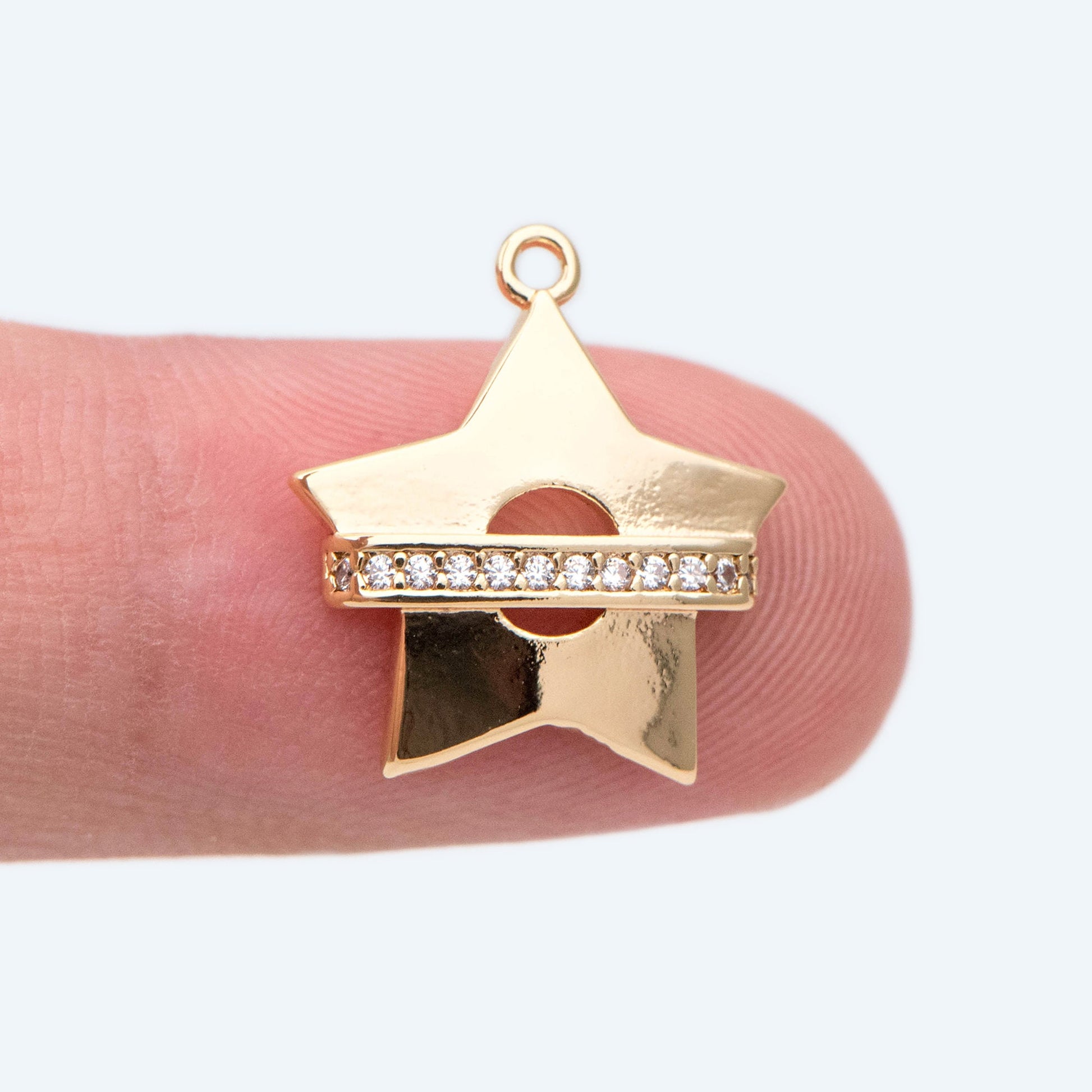 4pcs CZ pave Star Charms, Gold Star Pendants for Necklace/ Earrings, Jewelry Making Supplies, DIY Material Wholesale (GB-2900-J)