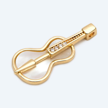 4 pieces Gold plated Violoncello Charms, Viola Musical Instrument Pendants (GB-2368)