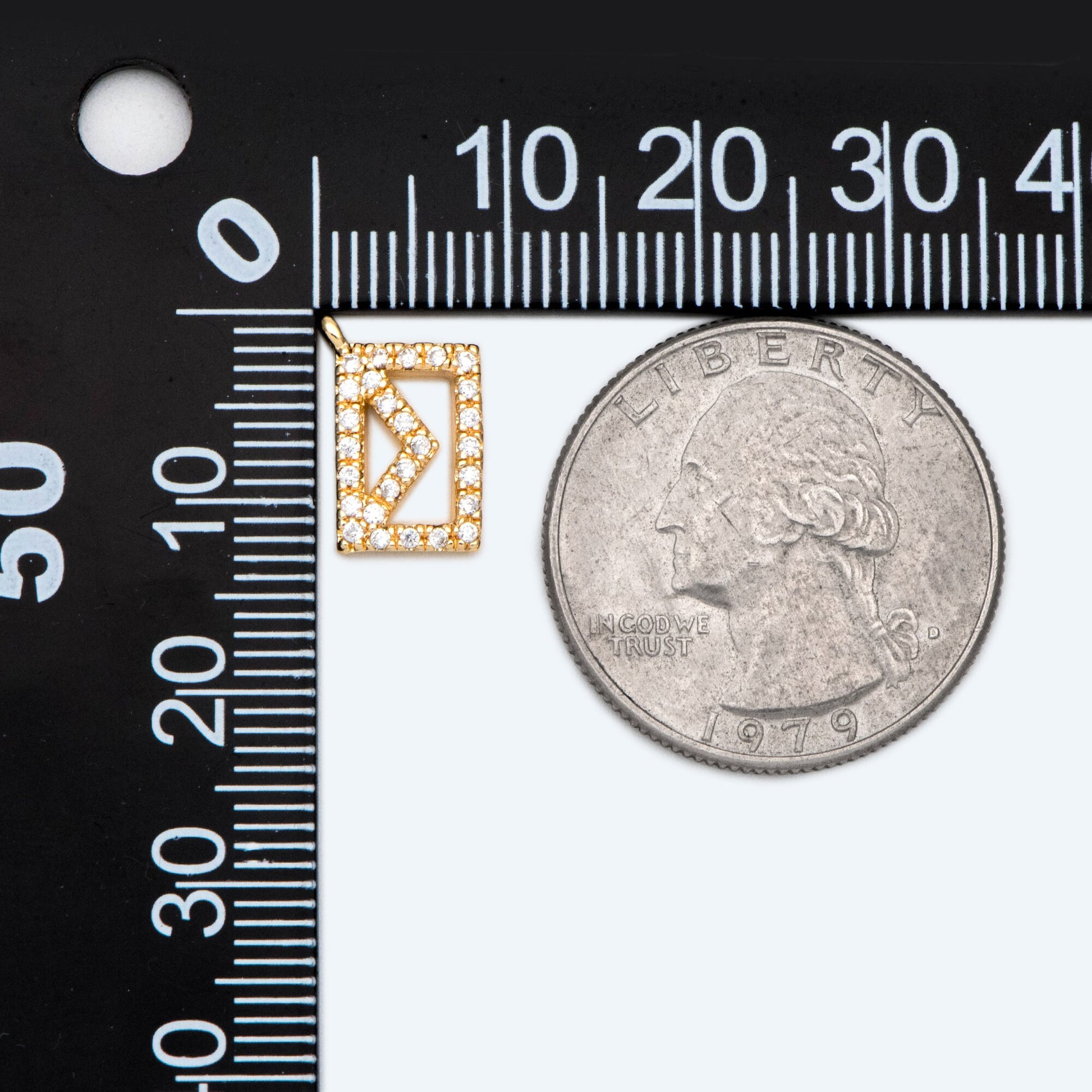 4pcs CZ pave Gold Envelope Charms, Envelope Pendant, Letter Envelope, Dainty Charms (GB-2371)