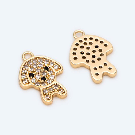 4pcs CZ Pave Gold/ Silver Dog Charms, Tiny Dog Charms, Jewelry Making, Diy Material, Jewelry Supplies (GB-2074-B)