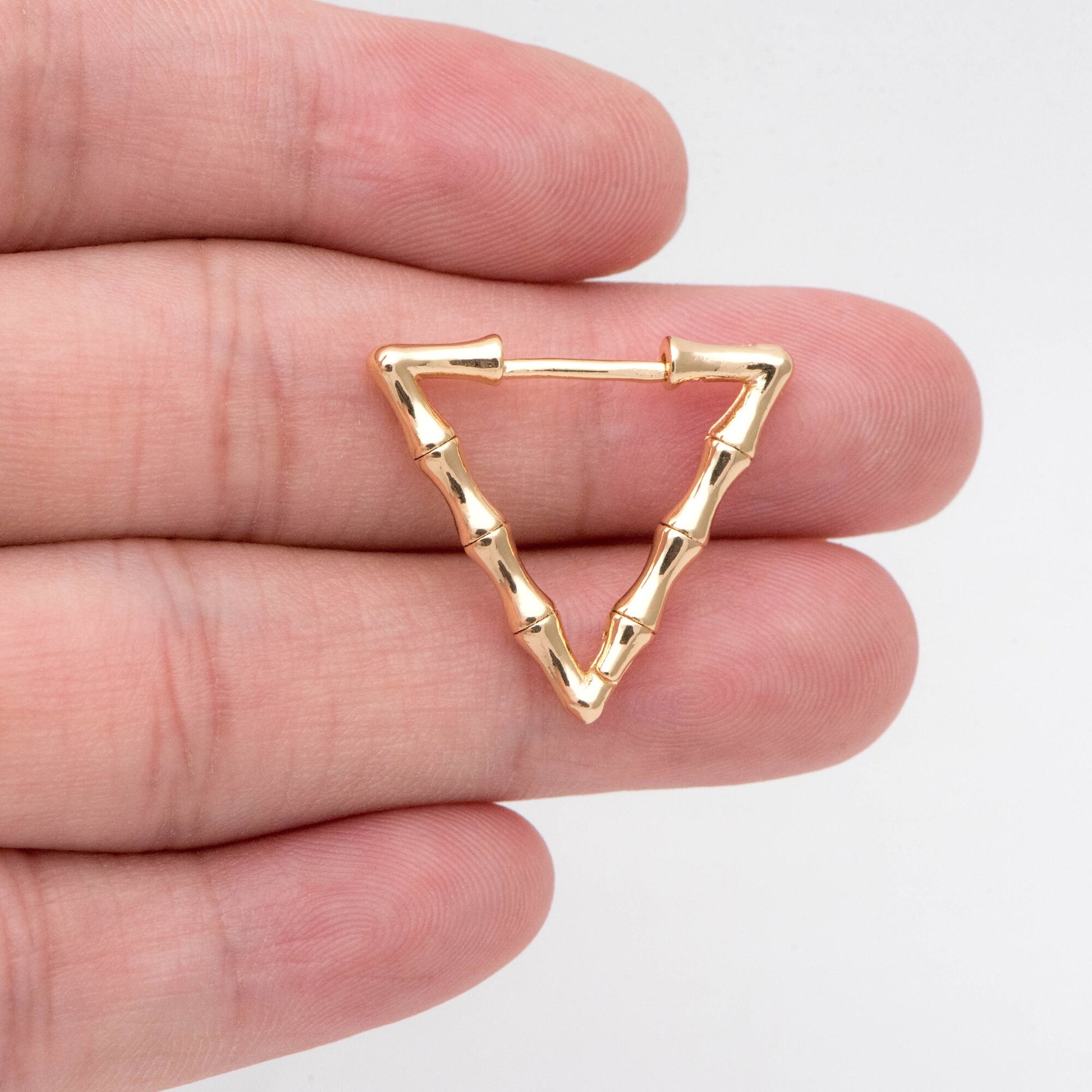 4pcs Gold Triangle Earrings 25mm, Geometric Leverback Earring Components (GB-2334)