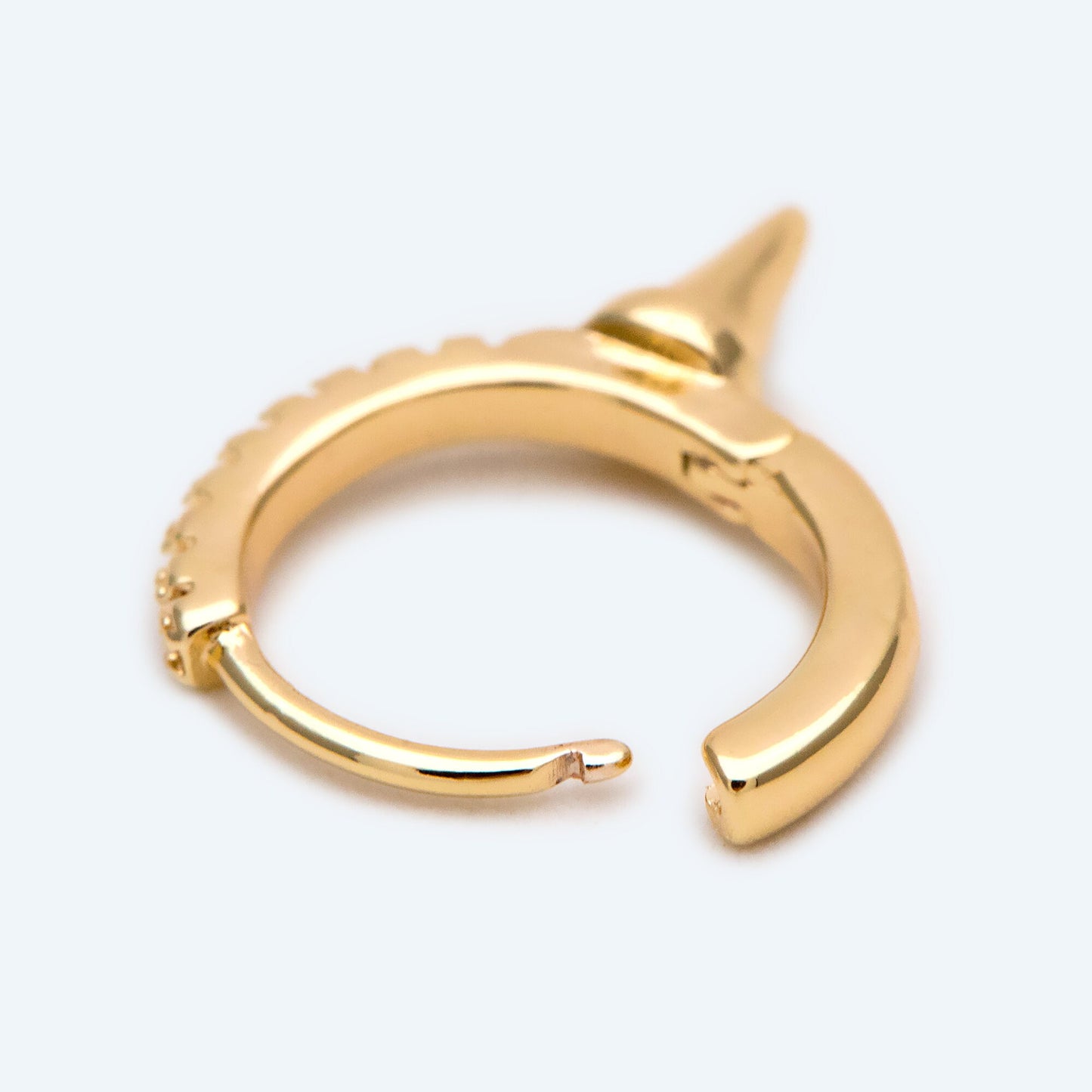 4pcs Gold Spiky Earrings, Spike Hoop Earrings 13x18mm, Dainty Huggie Earrings (GB-2355)