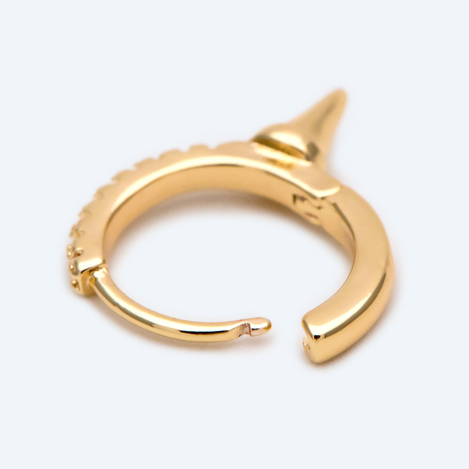 4pcs Gold Spiky Earrings, Spike Hoop Earrings 13x18mm, Dainty Huggie Earrings (GB-2355)