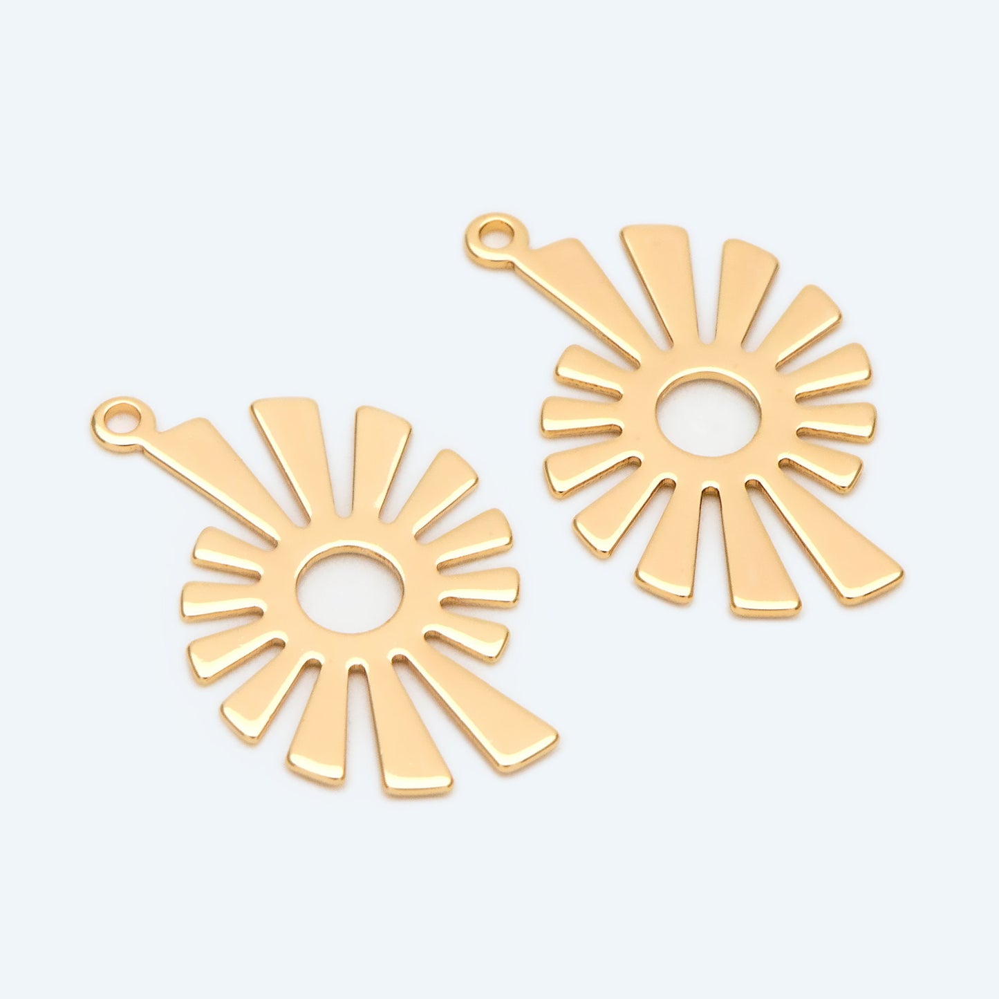 10pcs Gold Sun Charms, 18K Gold plated Brass, Earring Findings, DIY Jewelry Making Supplies (GB-2372)