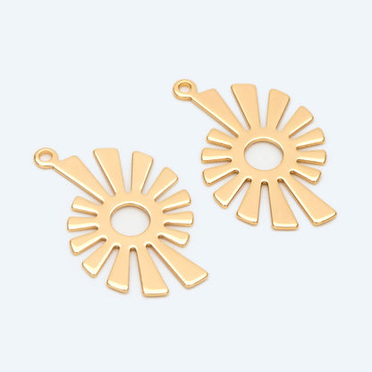 10pcs Gold Sun Charms, 18K Gold plated Brass, Earring Findings, DIY Jewelry Making Supplies (GB-2372)