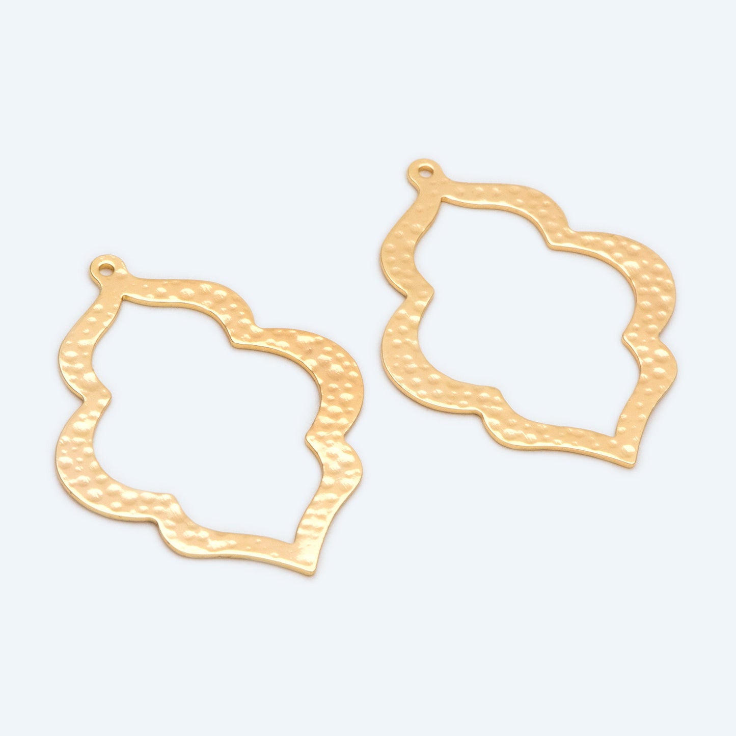 10pcs Hammered Gold Drop Charms, 18K Gold plated Brass Drop Pendants (GB-1404-H)