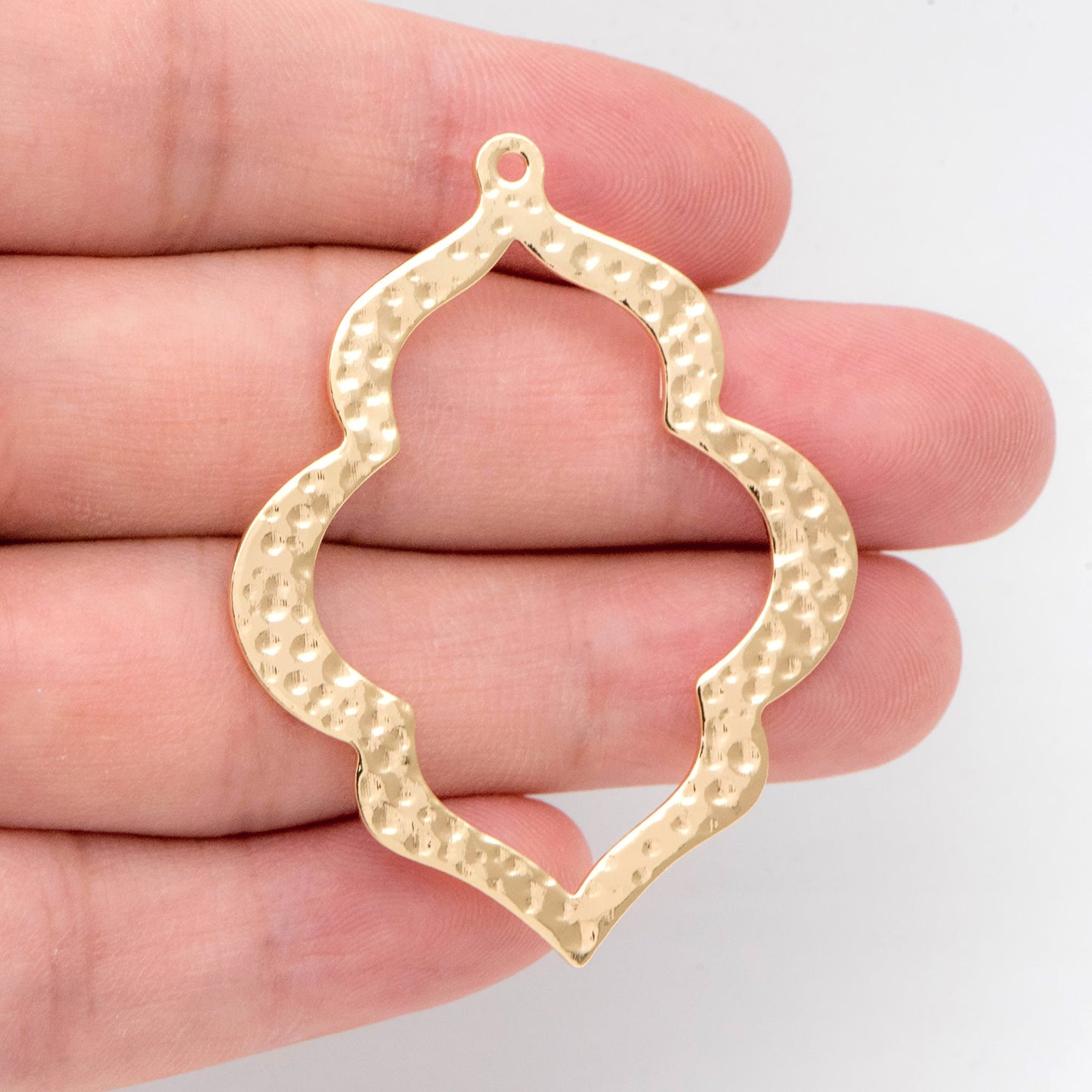 10pcs Hammered Gold Drop Charms, 18K Gold plated Brass Drop Pendants (GB-1404-H)