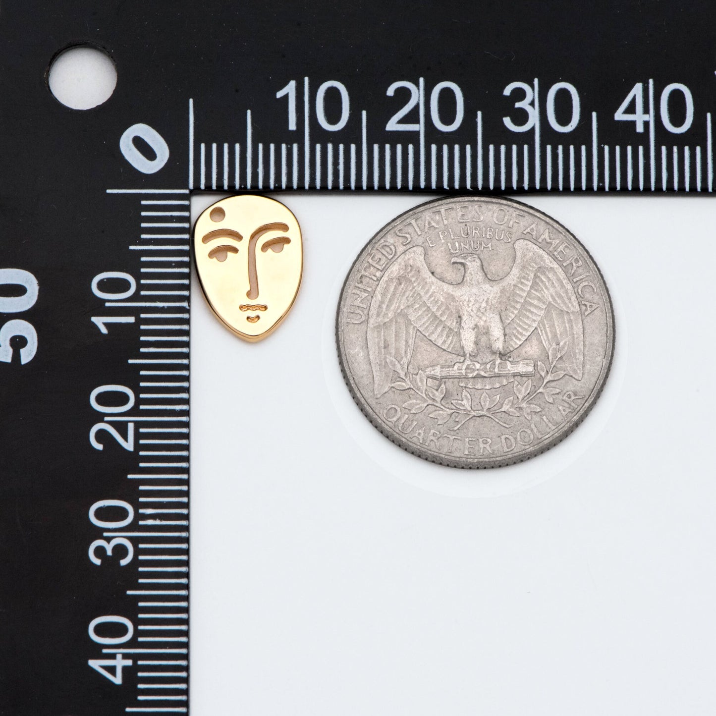 10pcs Gold Face Charm 13x10mm, 18K Gold plated Brass, Outline Man Face Pendants (GB-2419)