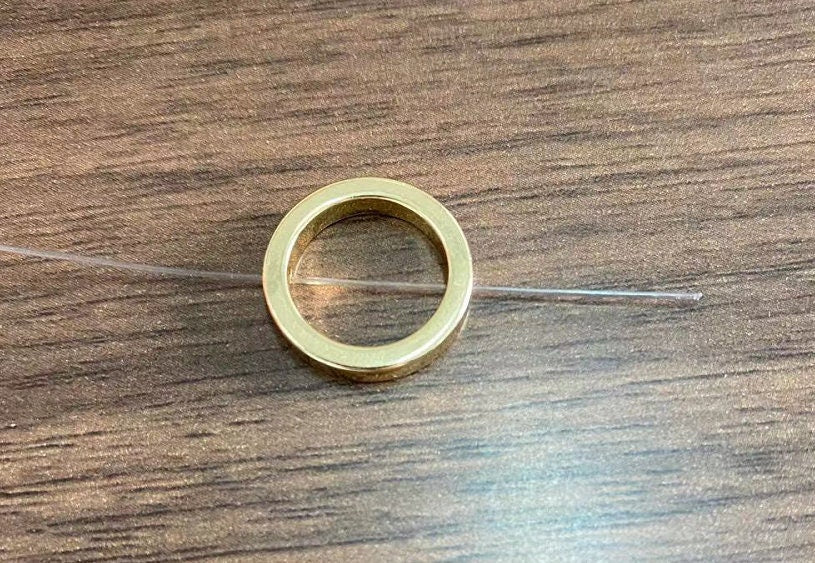 10pcs Gold Ring Charms 16mm, Polished Gold plated Brass Round Circle Pendants, Two Holes (GB-387)