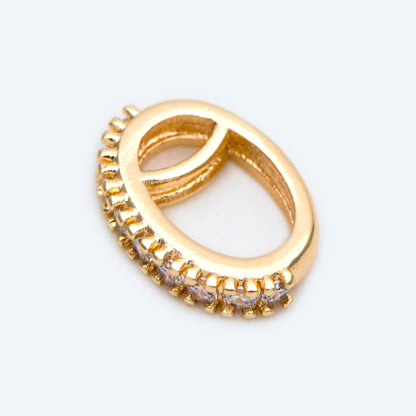 10pcs CZ Pave Gold Pendant Bail, Necklace Bail Connectors, Charm Bails Jewelry Findings (GB-1468-G)