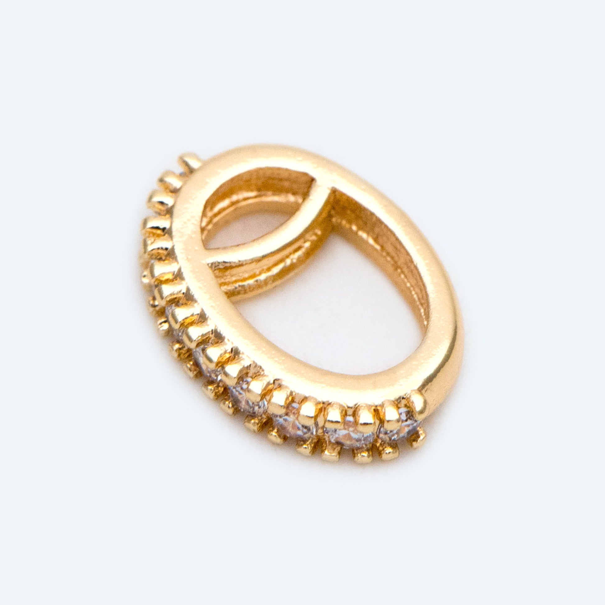 10pcs CZ Pave Gold Pendant Bail, Necklace Bail Connectors, Charm Bails Jewelry Findings (GB-1468-G)